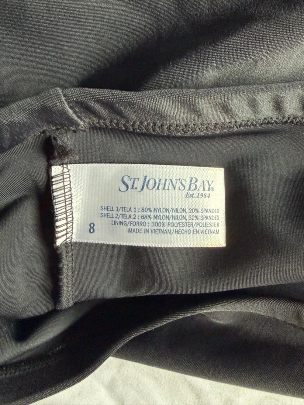 St. Johns Bay ‘Secretly Slender’ Swim Skirt Bottom Black Size 8 Women’s Slimming - Picture 7 of 7